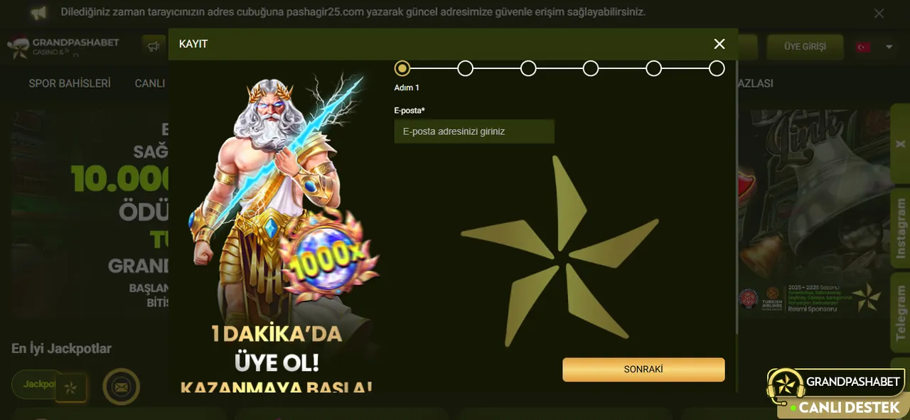 Bonuslar ve promosyonlar Grandpashabet